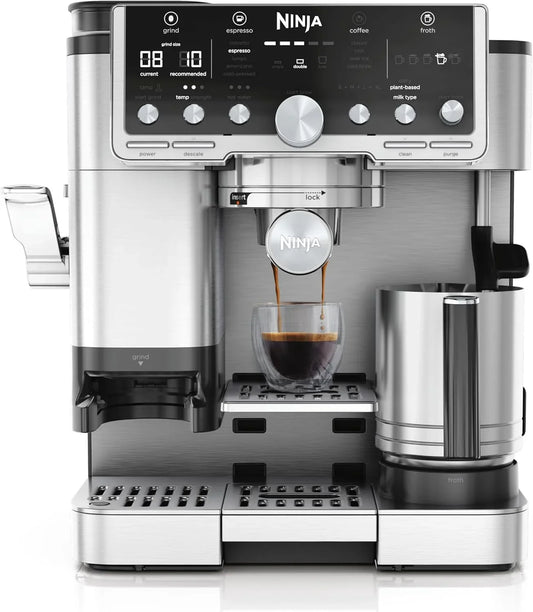 Luxe Pro Coffee Machine ES701UK – 3-in-1 Espresso, Latte & Cappuccino Maker with Built-In Grinder