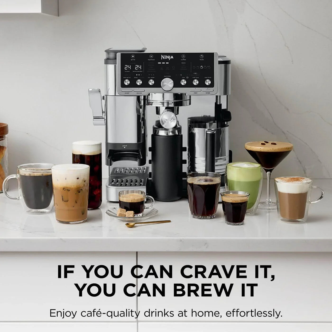 Luxe Pro Coffee Machine ES701UK – 3-in-1 Espresso, Latte & Cappuccino Maker with Built-In Grinder