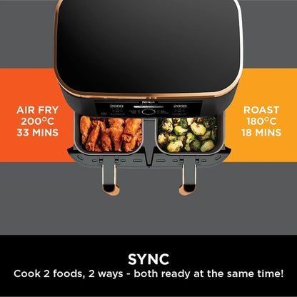 MAX Dual Zone Air Fryer – 9.5L Capacity, 2 Drawers, 6-in-1 Cooking Functions