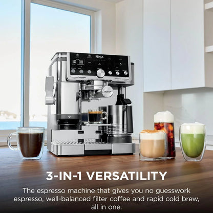 Luxe Pro Coffee Machine ES701UK – 3-in-1 Espresso, Latte & Cappuccino Maker with Built-In Grinder