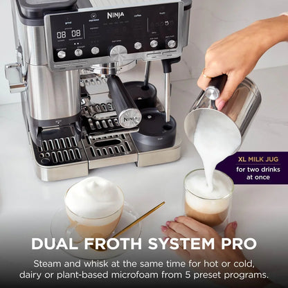 Luxe Pro Coffee Machine ES701UK – 3-in-1 Espresso, Latte & Cappuccino Maker with Built-In Grinder