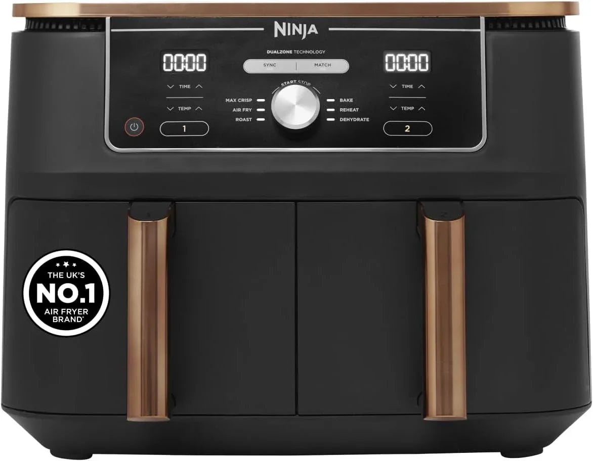 MAX Dual Zone Air Fryer – 9.5L Capacity, 2 Drawers, 6-in-1 Cooking Functions